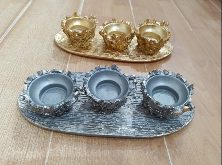 Silver and gold decor