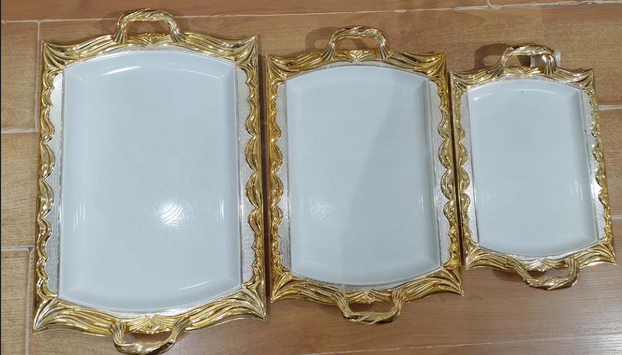 Rectangle golden trays
