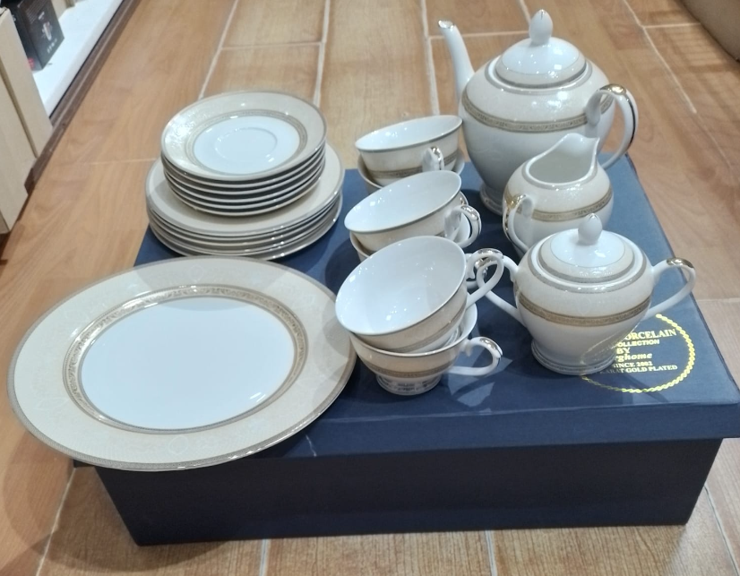 Tea set with charger plate